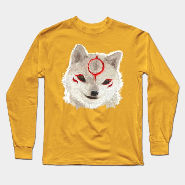 Realistic Chibiterasu Long Sleeve T-Shirt by figue